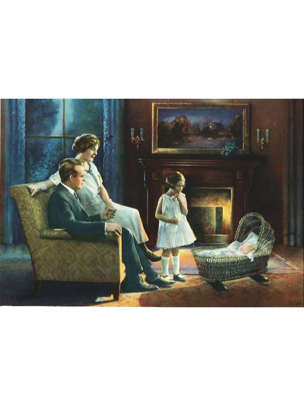 🎨 2 for $20 🎨 Vintage Calendar Print Watching Over Baby 6x8